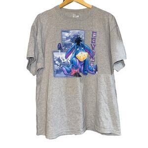 Vintage‎ Y2K Winnie The Pooh  Eeyore Graphic T Shirt Women's XL Spell Out Gray